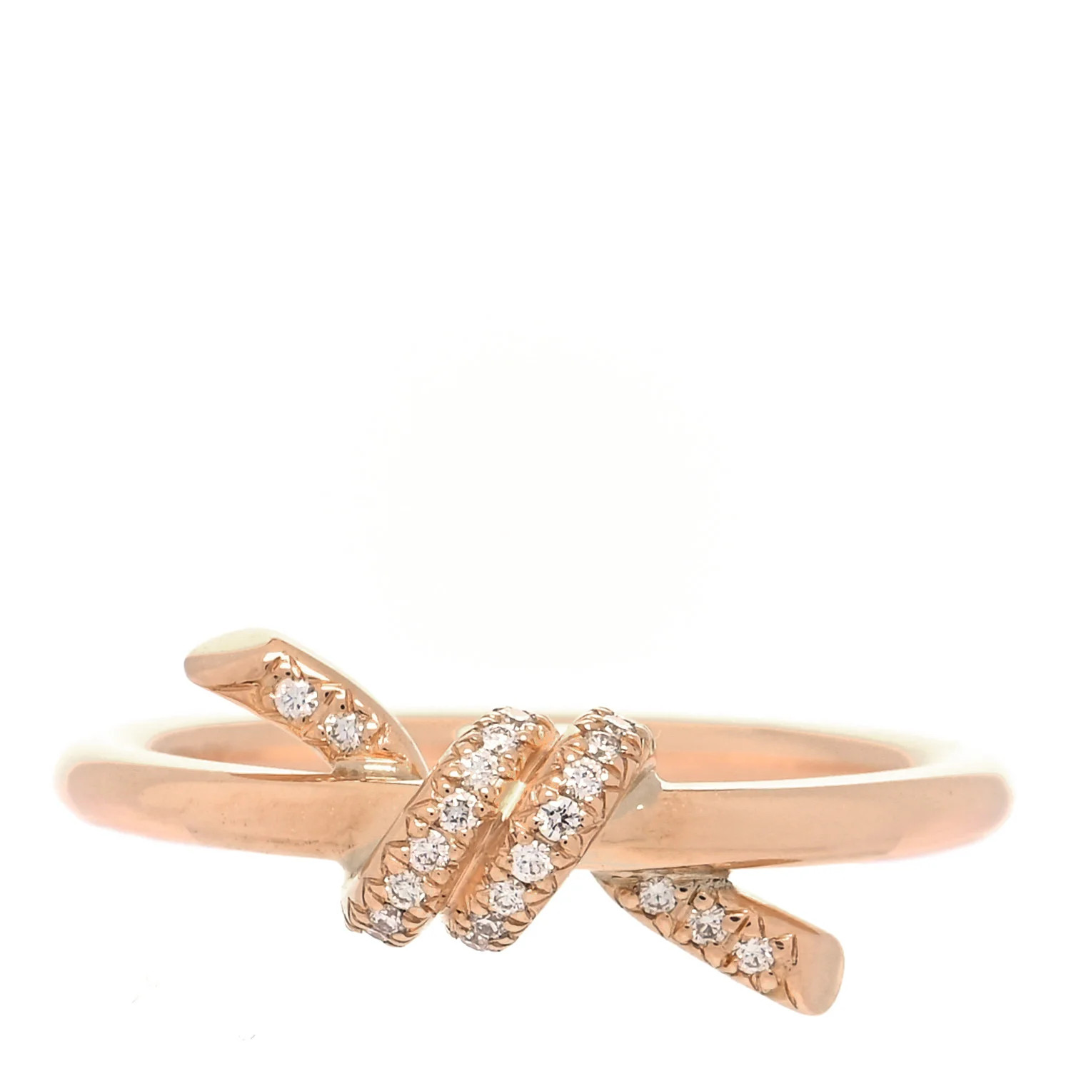 TIFFANY 18K Rose Gold Diamond Small Knot Ring 47 4 | FASHIONPHILE | FASHIONPHILE (US)