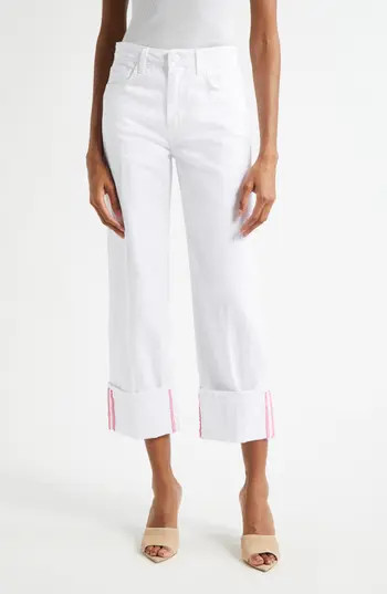 L'AGENCE Leighton Cuff Stovepipe Jeans in Blanc at Nordstrom Rack, Size 26 | Nordstrom Rack