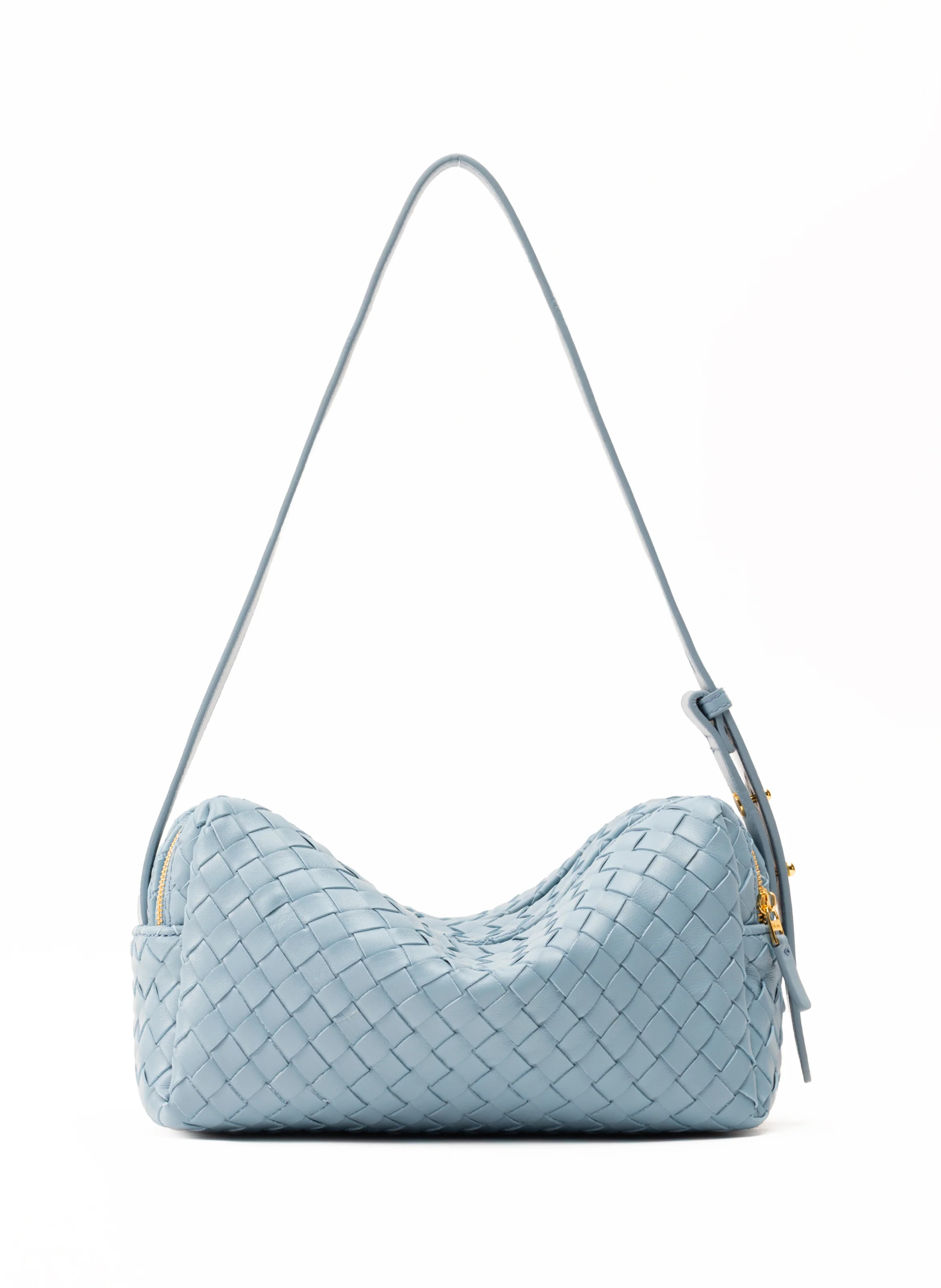 Trousse Woven Leather Artic Blue - Woven Handbags for Women - Elleme | Elleme