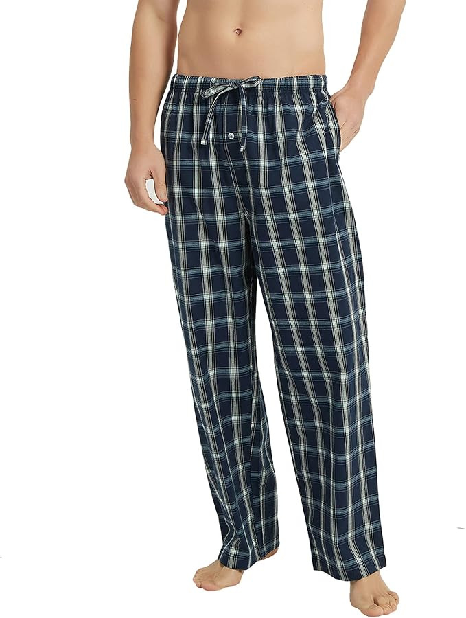 Vulcanodon Men's Cotton Woven Pajama Pants, Soft Lounge Pajama Pants with big pockets for Men Pla... | Amazon (US)