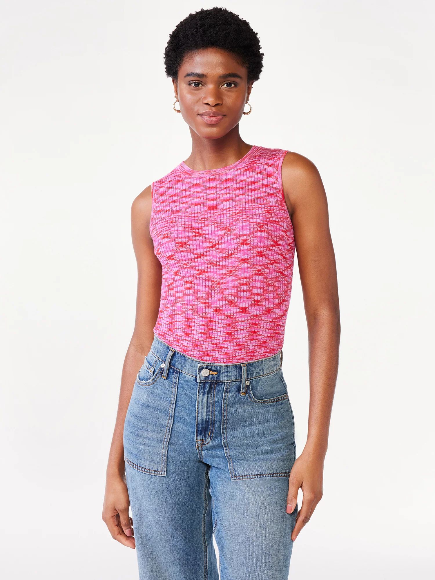 Scoop Women's Sleeveless Ribbed Space Dye Bodysuit | Walmart (US)
