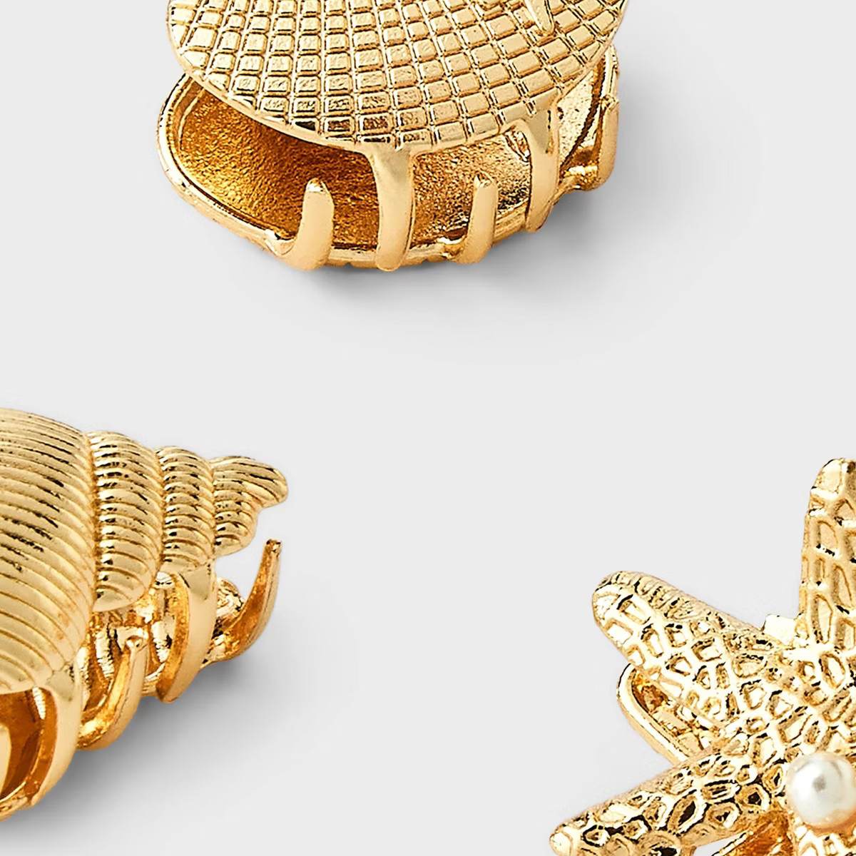 Seashell Claw Hair Clip Set 3pc - A New Day™ Gold | Target