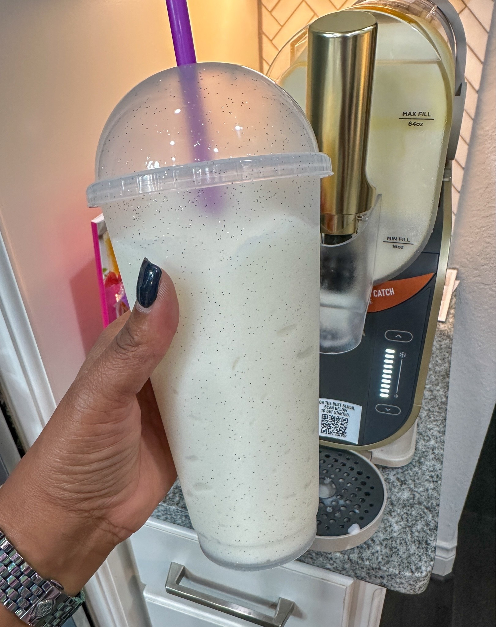 Cooling off with this Frosted lemonade made in my Ninja Slushi. So quick and easy #slushies #slushiemachine #drinks