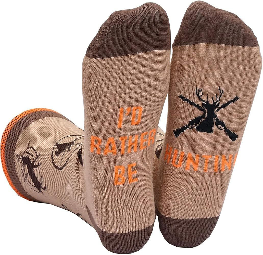 YEXIPO Funny Socks for Men Women I'D Rather Be Outdoor Activities Novelty Gifts For Hunting Golfi... | Amazon (US)