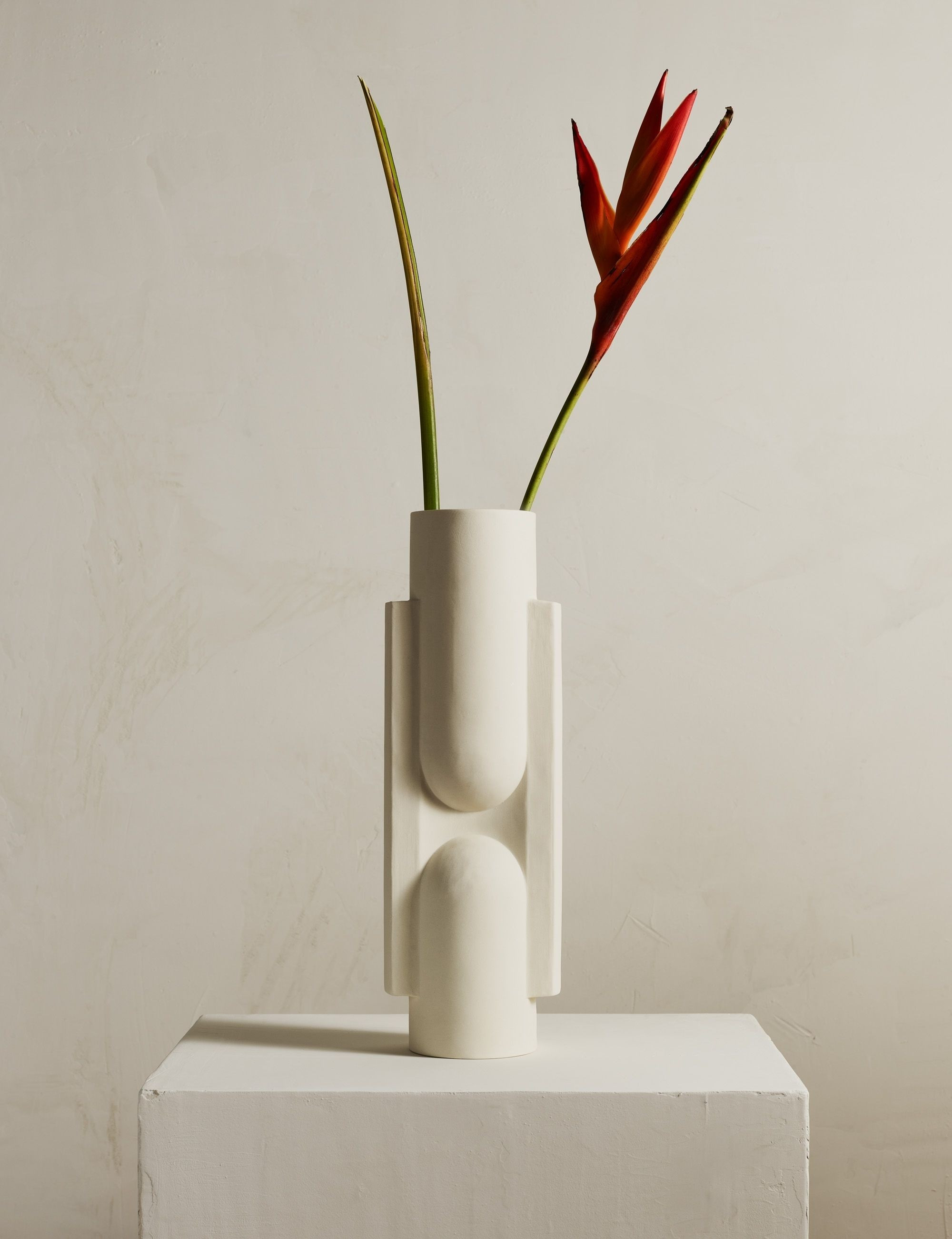 Light + Ladder Kala Vase, White | Lulu and Georgia 