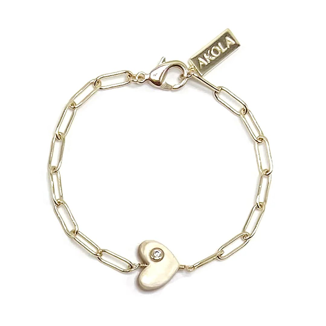 Mina Heart Charm Bracelet by Akola | Support HerStory