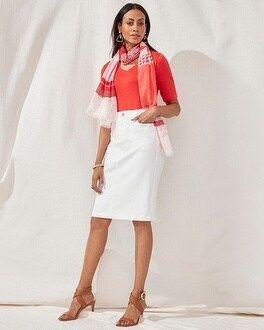 No-Stain White 5-Pocket Denim Twill Skirt | Chico's