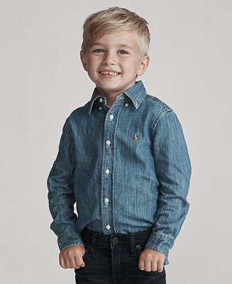Toddler and Little Boys Cotton Chambray Shirt | Macy's
