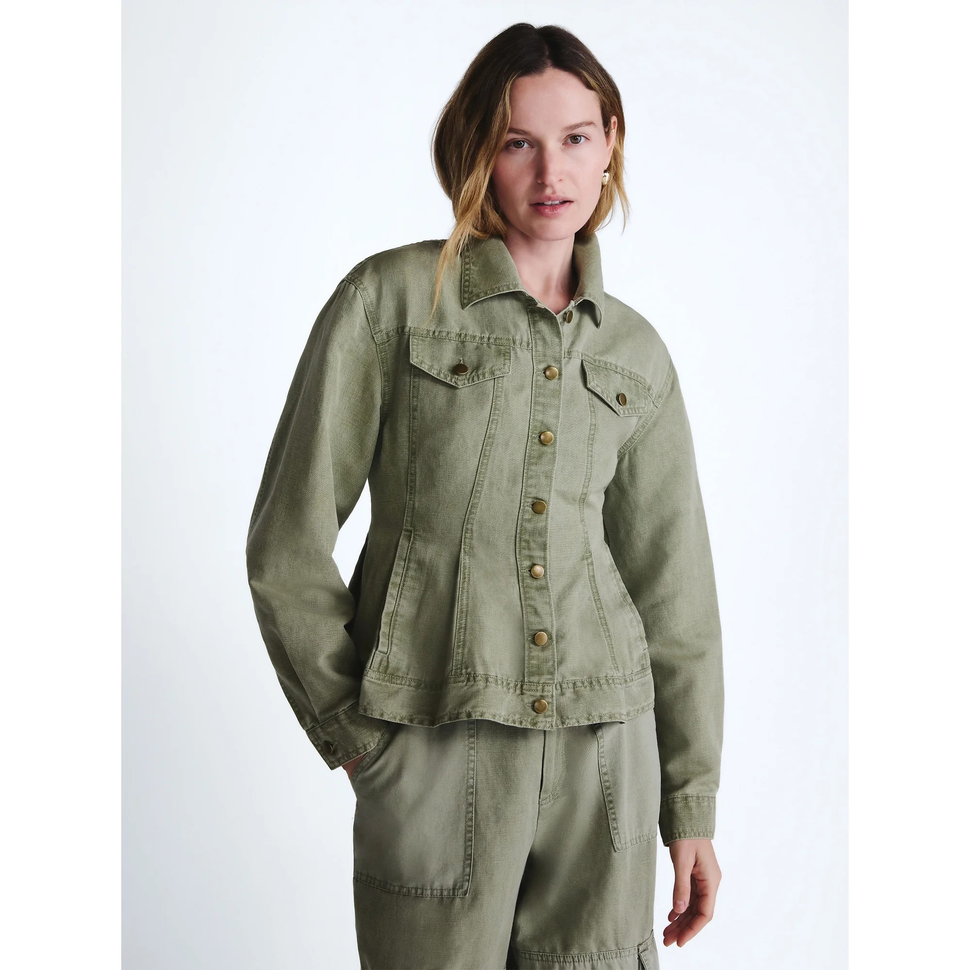 Scoop Women Plus Peplum Trucker Jacket, Sizes 1X-4X | Walmart (US)