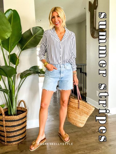 An easy way to style stripes this summer for any occasion - summer BBQ, trip to the zoo, a night out, and more! This look has been a favorite of yours and mine!

#LTKstyletip #LTKSeasonal #LTKFind
