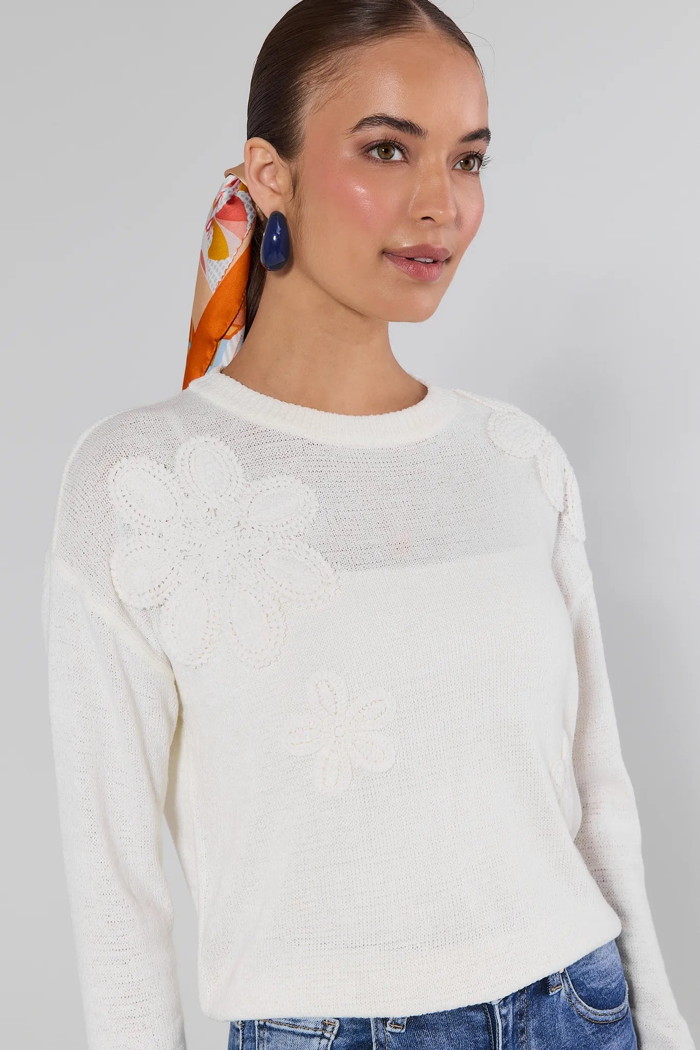 Violet Cream Summer Sweater | Avara