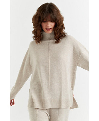 Chinti and Parker Women's Chinti & Parker Relaxed Roll Neck Wool & Cashmere Sweater - Macy's | Macy's