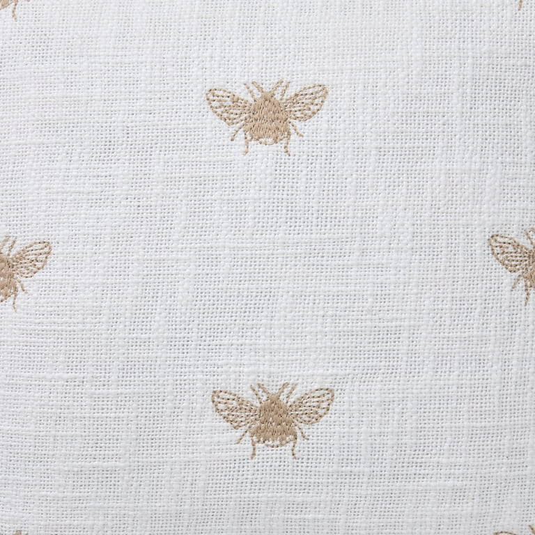 My Texas House 18" x 18" Ivory Embroidered Bee Cotton Decorative Pillow | Walmart (US)