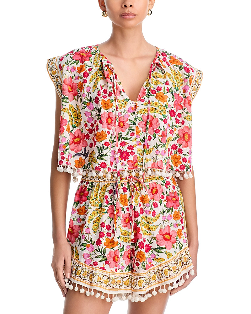 Farm Rio Banana Flowers Tie Neck Top | Bloomingdale's (US)