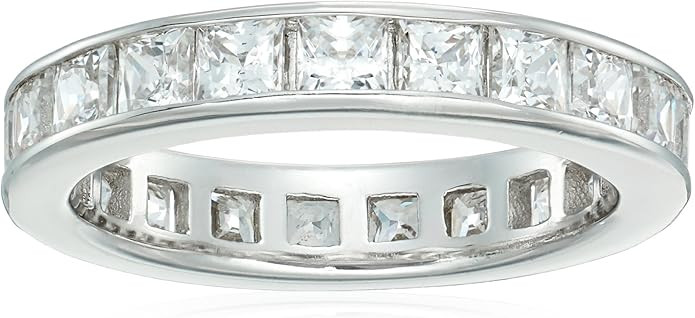 Amazon Essentials Platinum-Plated Sterling Silver Infinite Elements Cubic Zirconia Channel Prince... | Amazon (US)