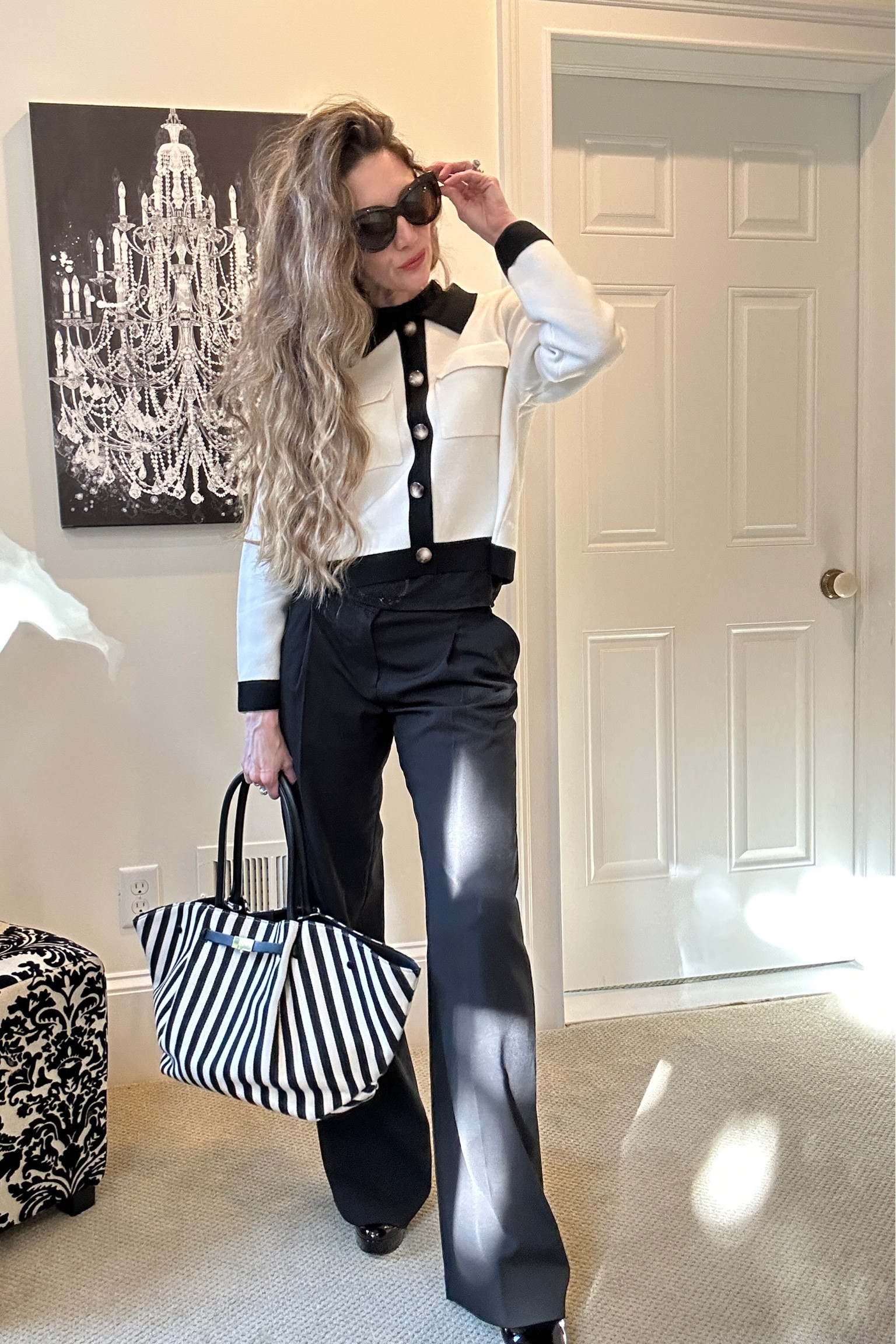 Wide leg trousers and cropped cardigan for the perfect work outfit! My bag fits a laptop and my shoes are super comfortable! All TTS! 

#LTKworkwear #LTKstyletip #LTKover40