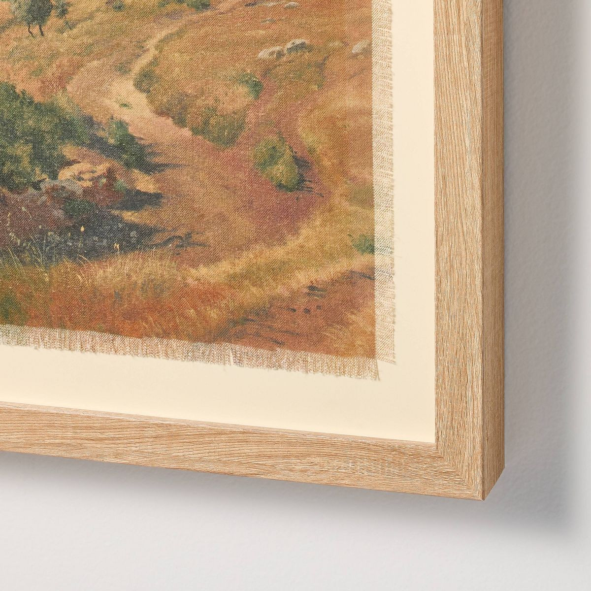 18"x18" Framed Tapestry Landscape Wall Art Natural - Hearth & Hand™ with Magnolia | Target