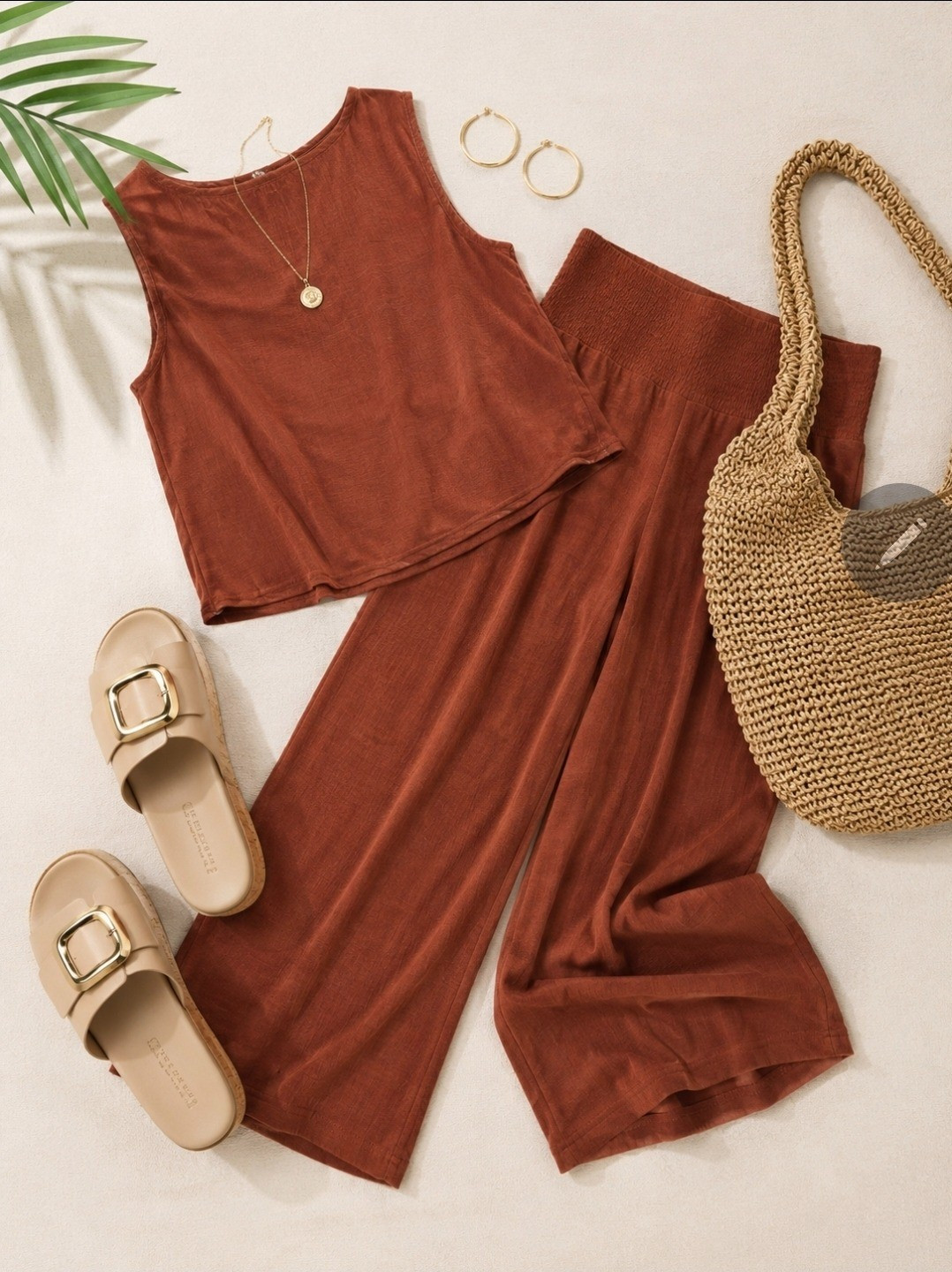 One of my favorite summer outfit formulas: a lightweight matching set, comfortable platform sandals, and a woven tote. Easy, comfortable, and perfect for warm-weather days.#summerstyle #beachready

#LTKgrwm #LTKmomlife #LTKOver40