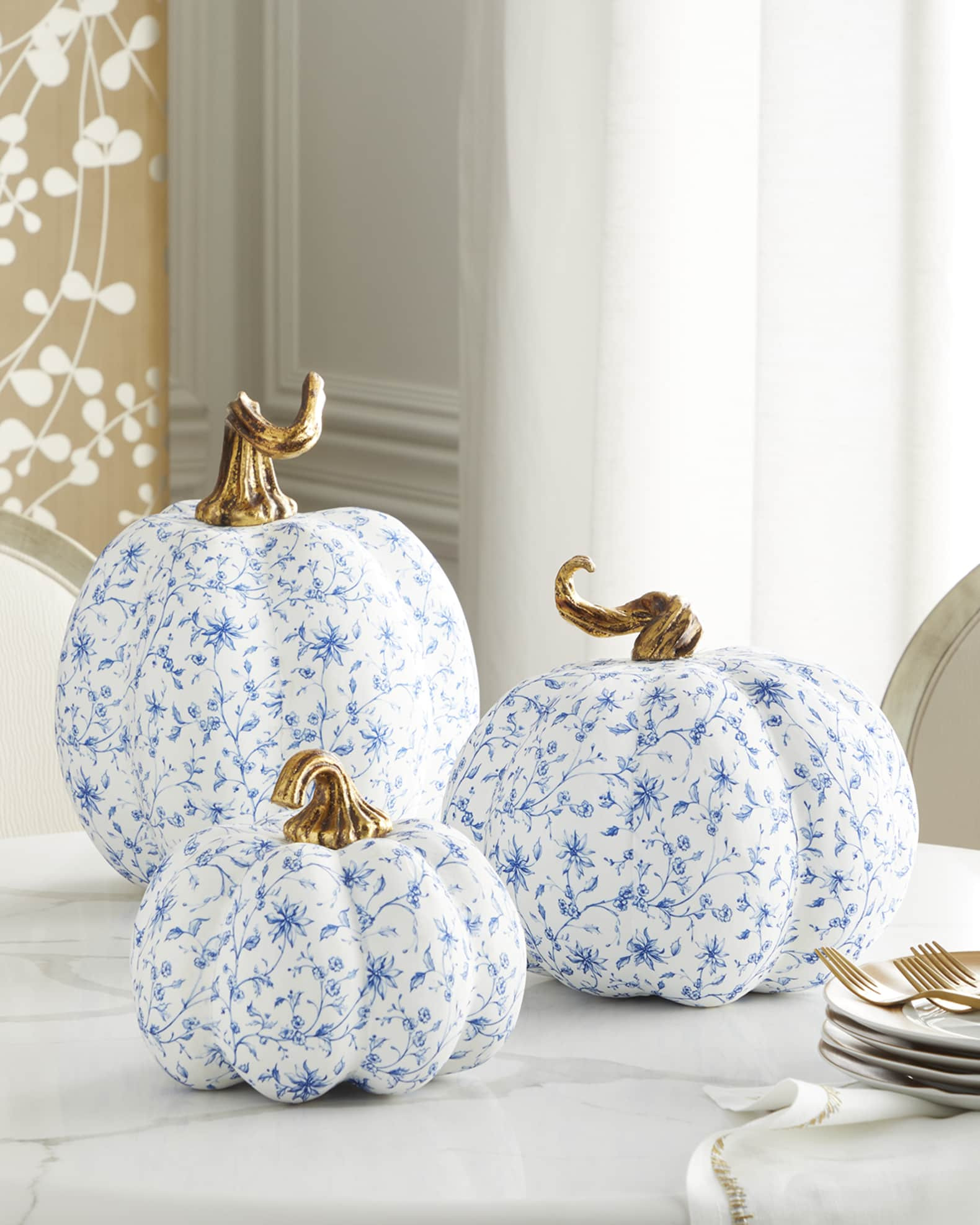 8" Chinoiserie Pumpkin Decoration | Neiman Marcus