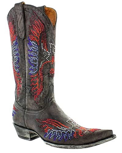 Old Gringo Women's Eagle Crystals Western Boot Snip Toe - L443-17T4L 6 1/2 M US Red/White/Blue | Amazon (US)