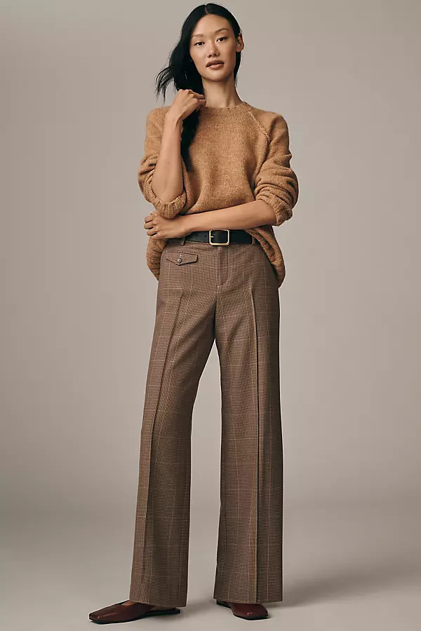 Maeve Plaid Full-Length Trouser Pants | Anthropologie (US)