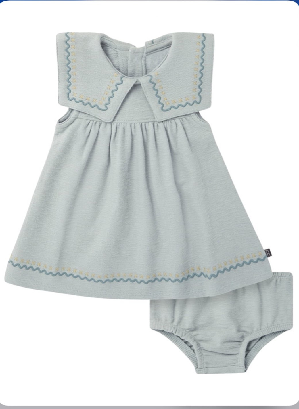 Adorable infant and toddler sizing set under $20! I bought the blue and taupe for my girls. Comfy as well. 

Baby dress, soft toddler dress, collared dress, baby girl, toddler girl style