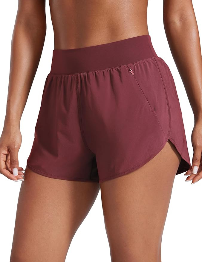 CRZ YOGA High Waisted Dolphin Shorts for Women 3" for Running Athletic Workout Gym with Zipper Po... | Amazon (US)