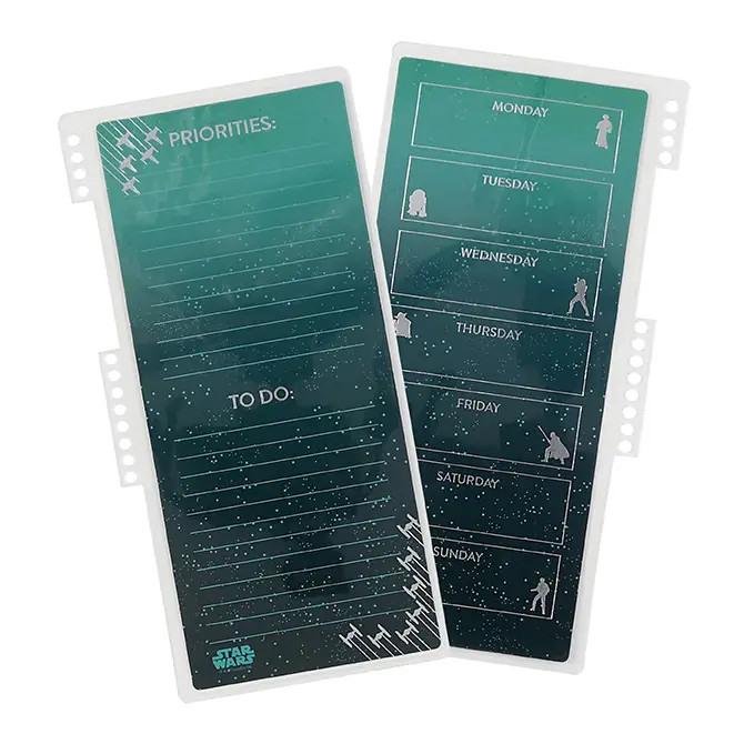 Star Wars Metallic Galaxy Snap-In Universal Weekly Priorities Dashboard | Erin Condren