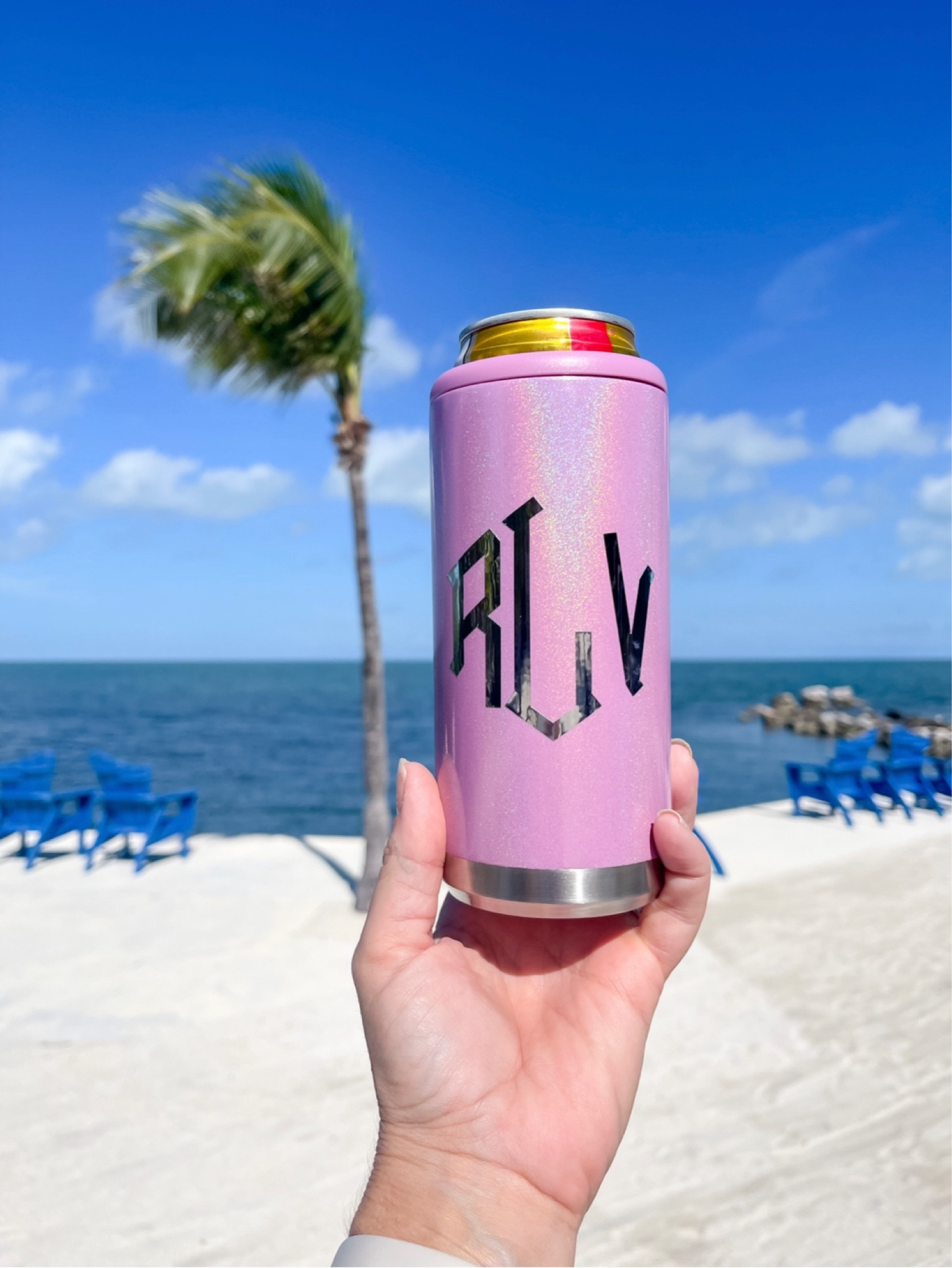 Monogrammed slim can coolie - a personalized holiday gift!

#LTKHoliday #LTKtravel #LTKGiftGuide