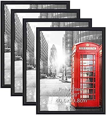 Calenzana 4 Pack 16x20 Poster Picture Frames Black Photo Frame 16 x 20 Set, Wall Hanging | Amazon (US)