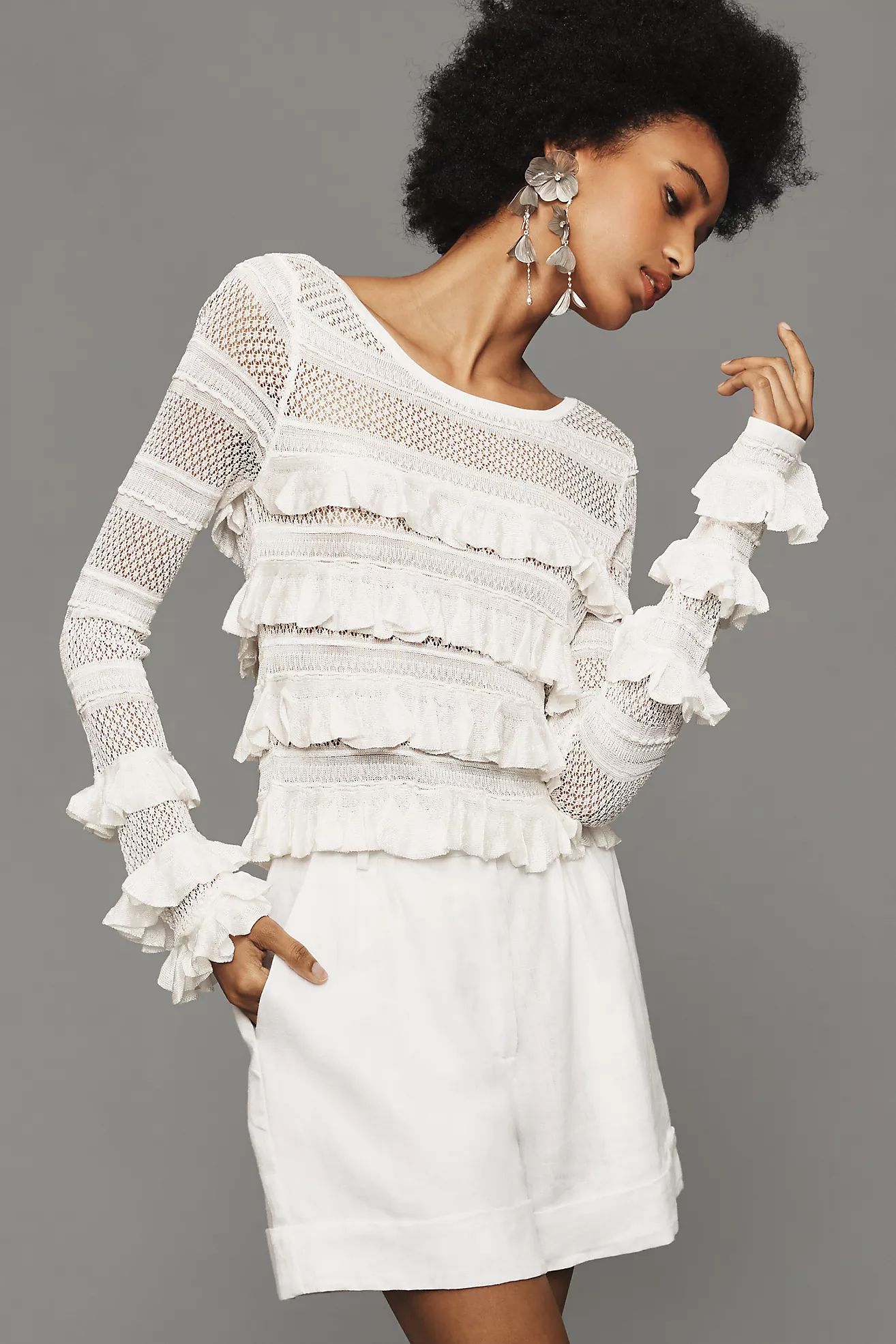 By Anthropologie Ruffle Sweater | Anthropologie (US)