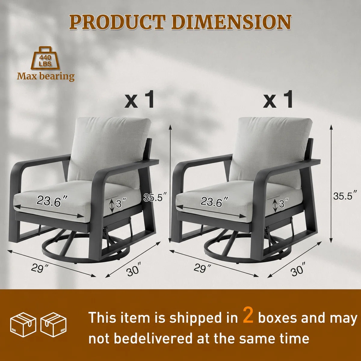 Keambria 2 - Person Aluminum Sliver Gray Outdoor Seating Group with Cushions | Wayfair North America