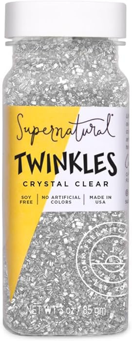 Supernatural Twinkles White Sanding Sugar Sprinkles, Crystal Clear, Non-GMO, Vegan, 3oz, Made in ... | Amazon (US)