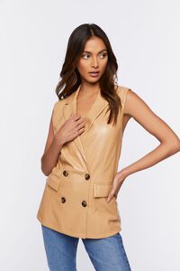 Faux Leather Double-Breasted Vest | Forever 21 | Forever 21 (US)