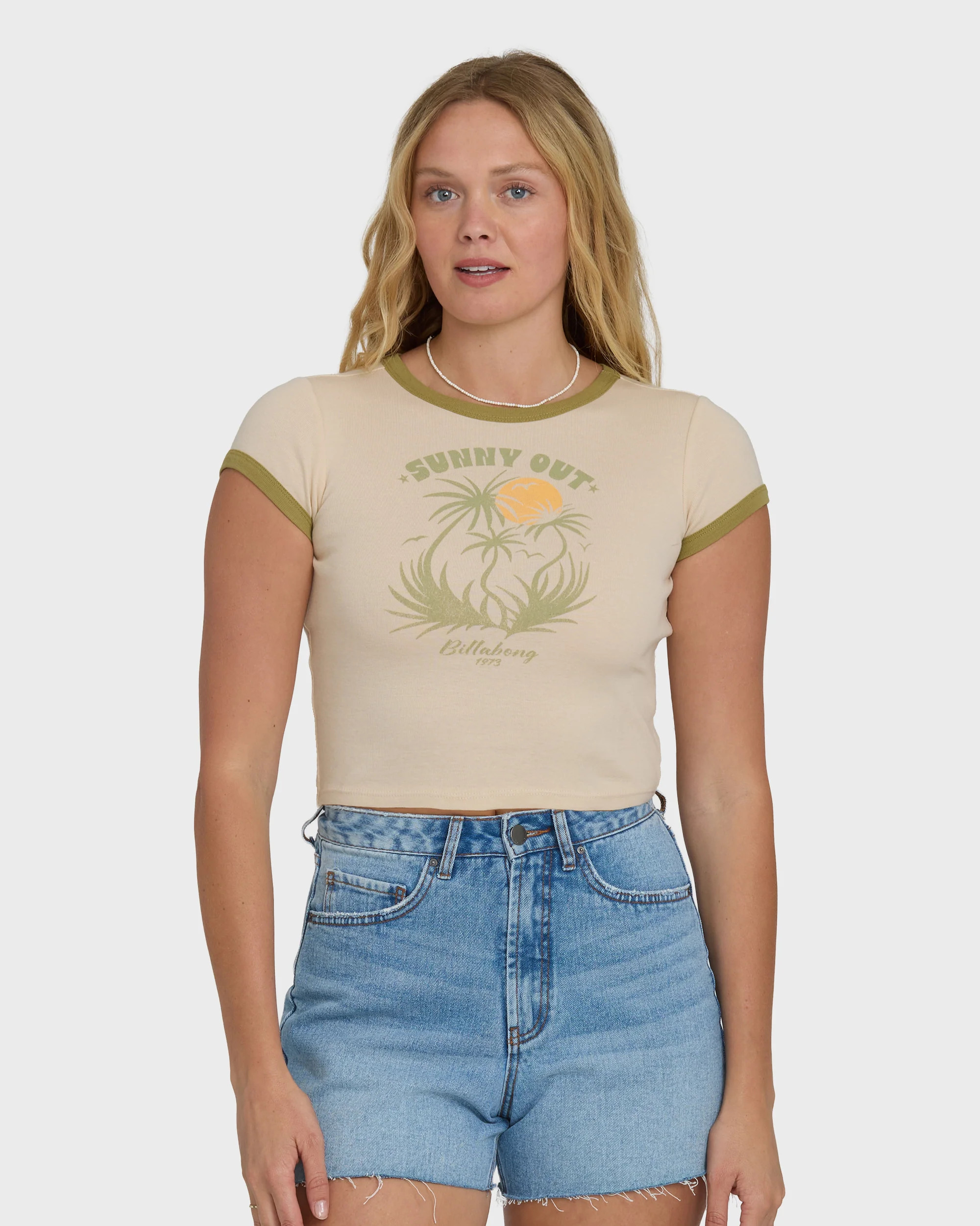 Sunny Out Short Sleeve Cotton T-Shirt - Dove | Billabong