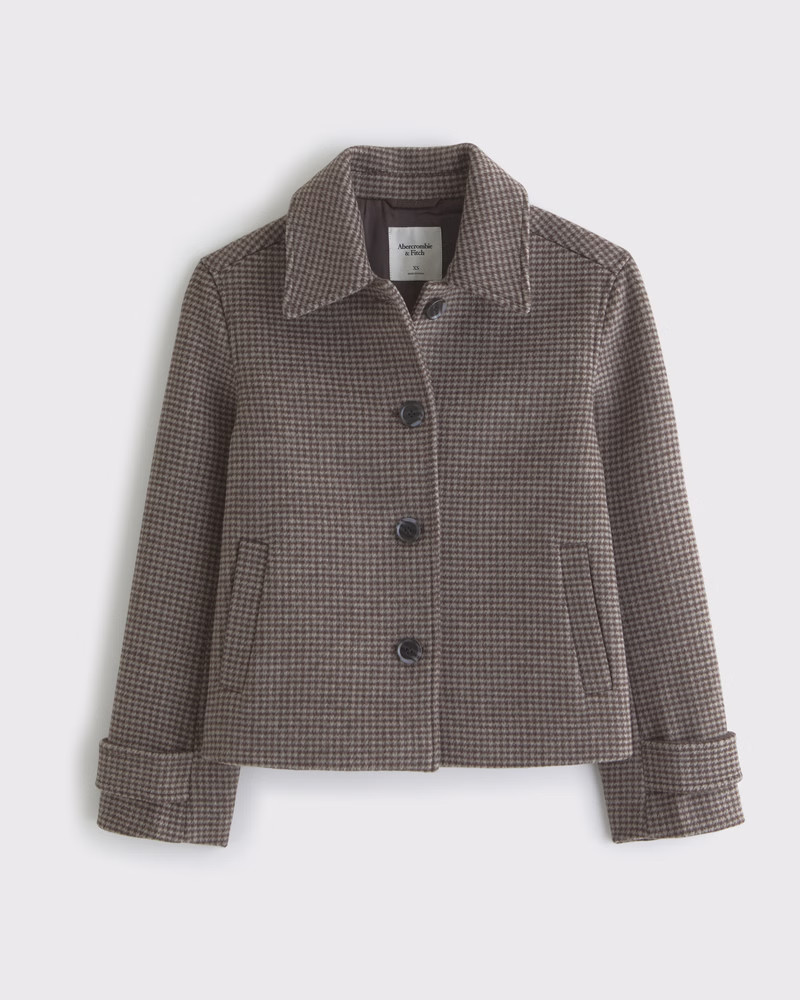 Short Wool-Blend Coat | Abercrombie & Fitch (US)