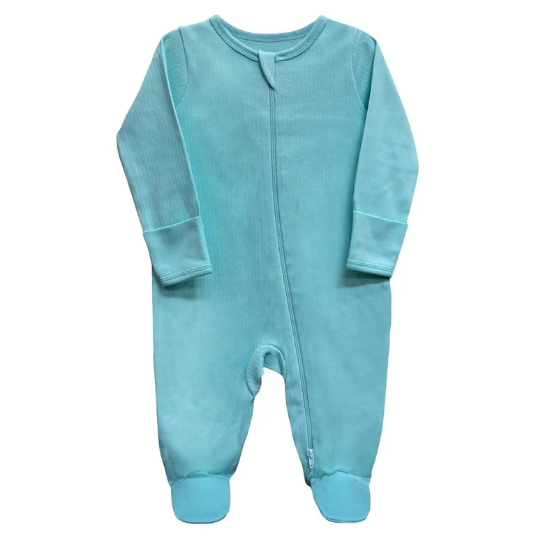 Wonder Nation Unisex Baby Zip Front Sleep N Play Pajamas, Preemie-6/9 Months | Walmart (US)