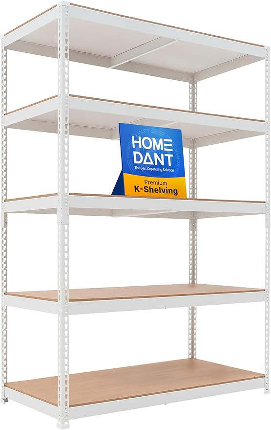 HOMEDANT 47.7" W Deep 5 Tier Heavy Duty Garage Shelving Adjustable Metal Rack Storage Shelves Sta... | Amazon (US)