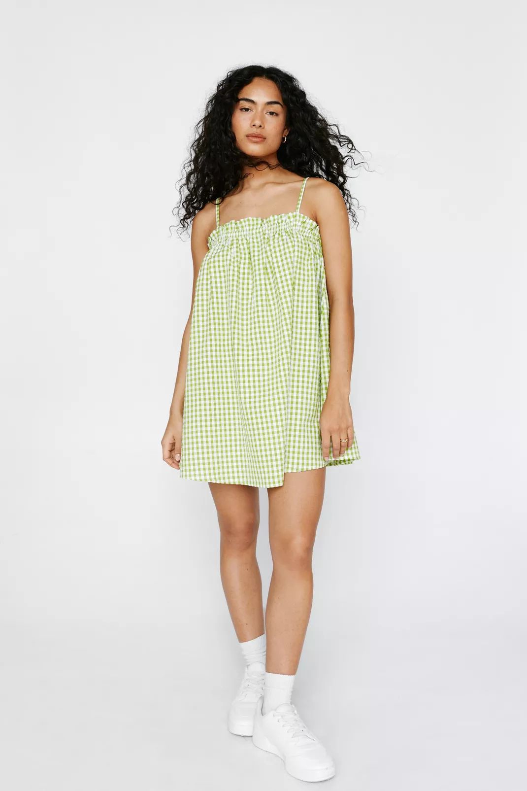 Gingham Trapeze Mini Dress | Nasty Gal (US)