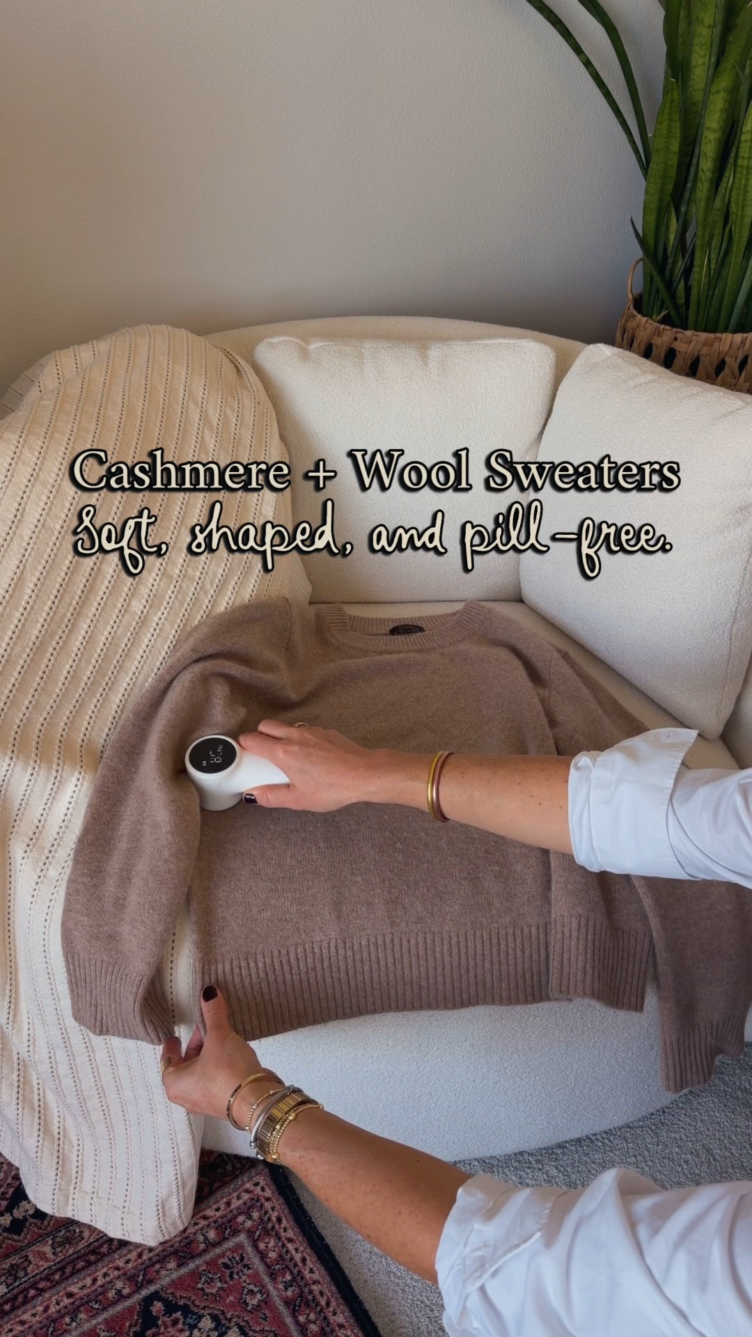 A few of my favorite sweaters for the season, plus the two tools I use to keep my cashmere and wool pieces looking their best: a good steamer and a fabric shaver.

Because investment pieces are only worth it when you know how to care for them. Linking my go-to knits + wardrobe care essentials here.

#LTKOver40 #LTKSeasonal #LTKvlog