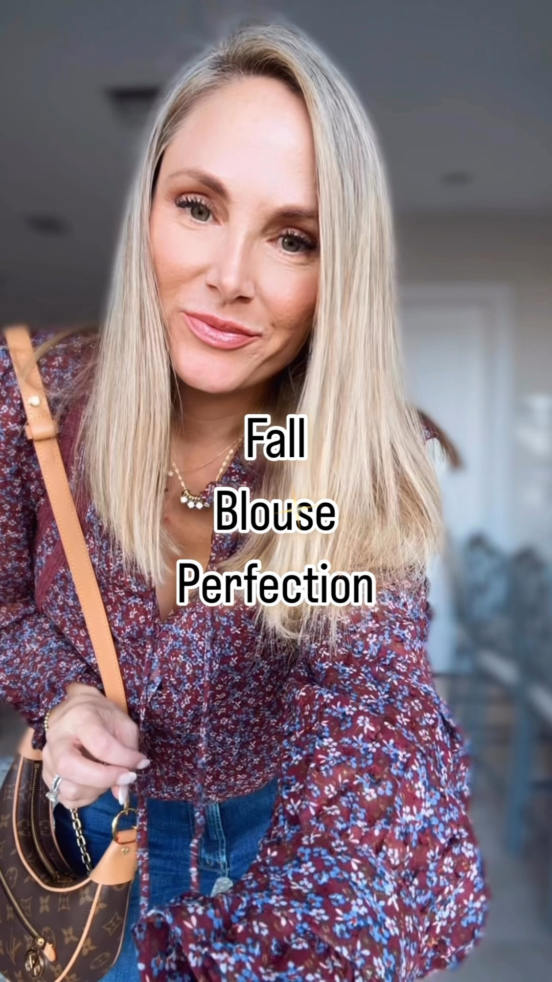 The most perfect fall blouse. This is so gorgeous. You can get 10% off with this coat: JESSICA10 🎉 my denim is part of the Shopbop true to size! 
Fall outfit perfection 💜🤎

#LTKFindsUnder100 #LTKSaleAlert #LTKOver40