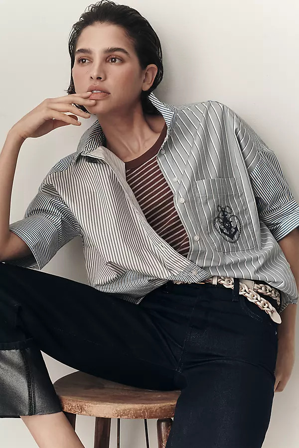 Mabel Boxy Oxford Shirt by Maeve Top | Anthropologie (US)