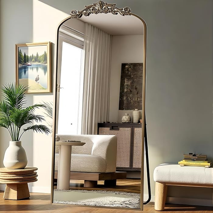 Arched Full Length Mirror, 71"x32" Full Body Mirrors with Carved, Floor Mirror for HomeDecor, Sta... | Amazon (US)