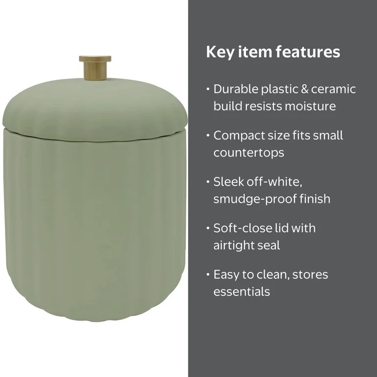 Beautiful By Drew Barrymore Bathroom Canister- Green | Walmart (US)