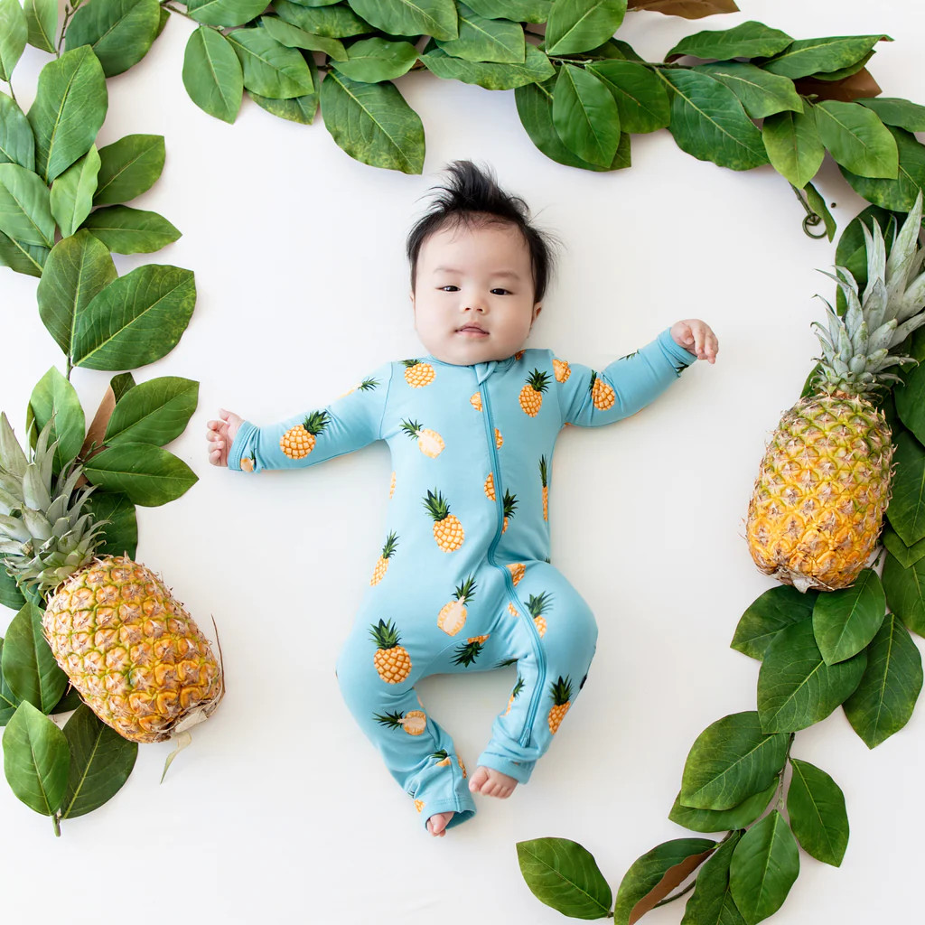 Zippered Romper in Pineapple | Kyte BABY