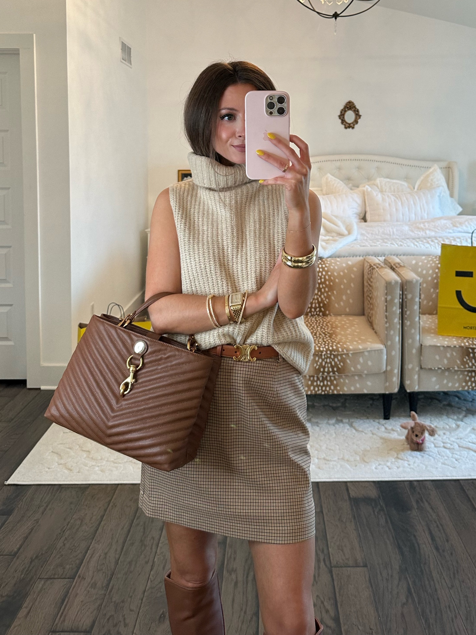 wayf sleeveless turtleneck (tts, xs)
wayf plaid skirt (tts, xs)
wayf blazer (I have the medium for a very oversized fit)
linking this years reiss boots (mine ran big)
rebecca minkoff bag 

#LTKitbag #LTKxNSale #LTKstyletip