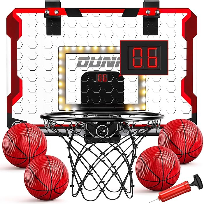 TEMI Indoor Basketball Hoop for Kids, Door Room Basketball Hoop,Mini Basketball Hoop with 4 Balls... | Amazon (US)