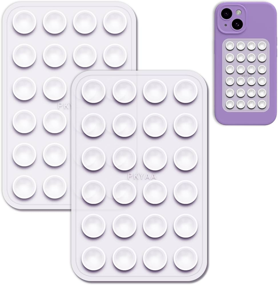 PKYAA 2 Pack Silicone Suction Phone Case Adhesive Mount, Strong Grip Holder for Selfies and Video... | Amazon (US)
