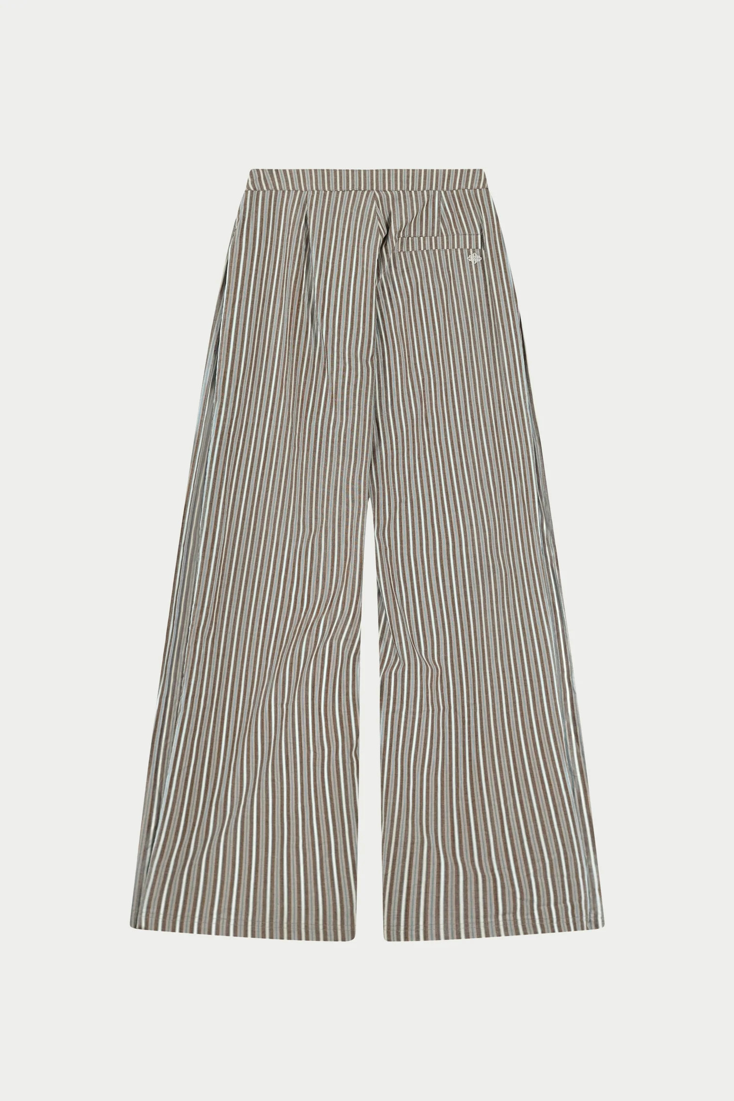 STRIPE THIN WAISTBAND TROUSERS - KHAKI | The Couture Club