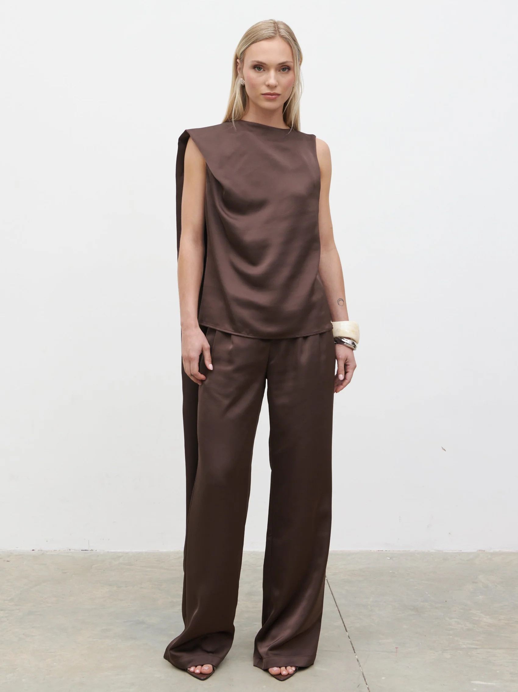 Breya Scarf Satin Top | Pretty Lavish (UK)